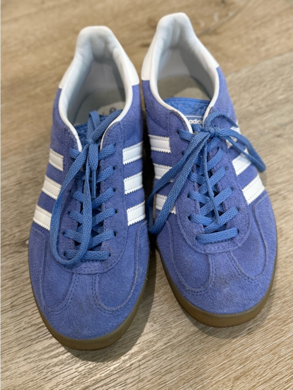 adidas Blue Suede Sneakers with White Stripes